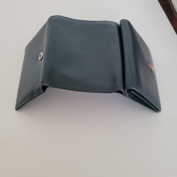 Paul Smith Rabbit Leather Unisex Wallet Card Bill Designer Compact Small Green - Picture 9 of 12